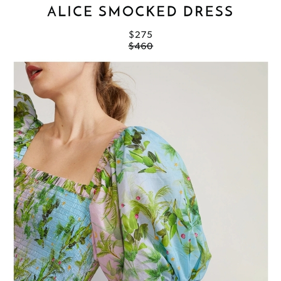🌴🌺CYNTHIA ROWLEY - Alice Smocked Dress - Picture 8 of 9